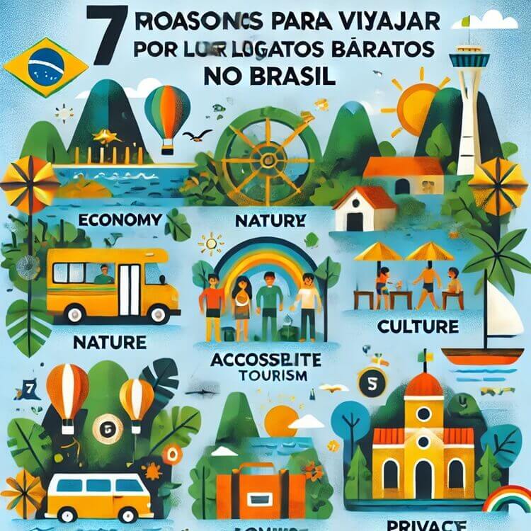 infográfico 7 Motivos para Viajar para Lugares Baratos no Brasil